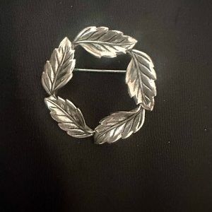 Vintage Beau Sterling Leaf Brooch